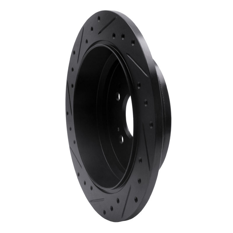 Honda Odyssey Brake Rotor (1) - Rear Right - R1 Concepts - Drilled & Slotted - Black - `05-`10